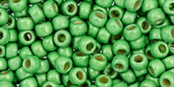 Round Seed Bead by Toho - #PF587-F PermaFinish - Galvanized Green Apple Matte