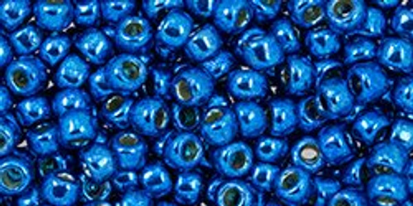 Round Seed Bead by Toho - #PF585 PermaFinish - Galvanized Ocean Blue