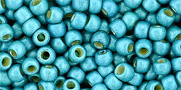 Round Seed Bead by Toho - #PF569-F PermaFinish - Galvanized Teal Matte