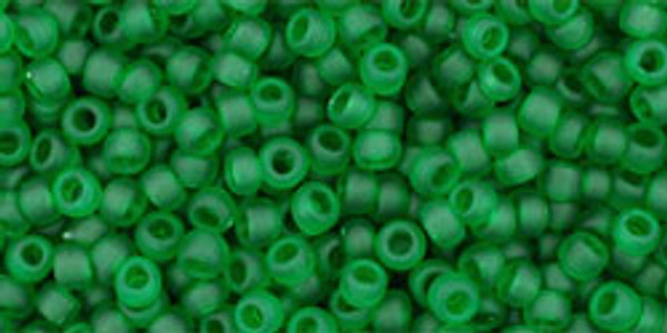 Round Seed Bead by Toho - #7-F Peridot Transparent Matte