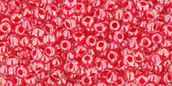 Round Seed Bead by Toho - #355 Clear / Siam Inside Color Lined
