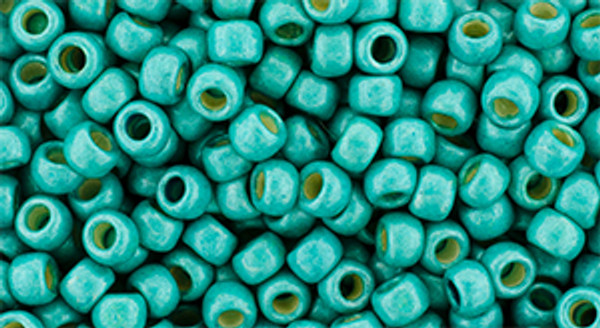 Round Seed Bead by Toho - #PF578-F PermaFinish Galvanized Turquoise Matte