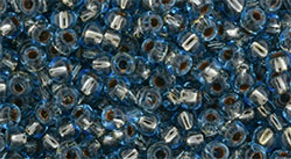 Round Seed Bead by Toho - #748 Aquamarine / Copper Inside Color Lined