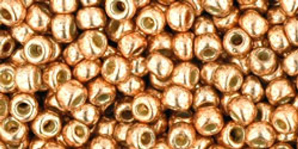 Round Seed Bead by Toho - #PF551 PermaFinish - Galvanized Rose Gold