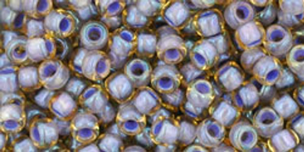 Round Seed Bead by Toho - #926 Light Topaz / Lavender Opaque Inside Color Lined