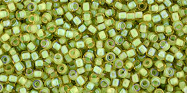 Round Seed Bead by Toho - #946 Jonquil / Green Opaque Inside Color Lined