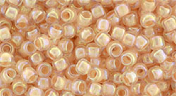 Round Seed Bead by Toho - #794 Clear / Apricot Inside Color Lined Rainbow