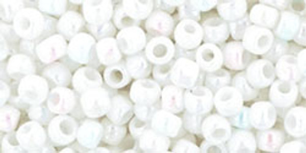 Round Seed Bead by Toho - #401 White Opaque Rainbow