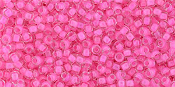 Round Seed Bead by Toho - #965 Clear / Carnation Inside Color Lined