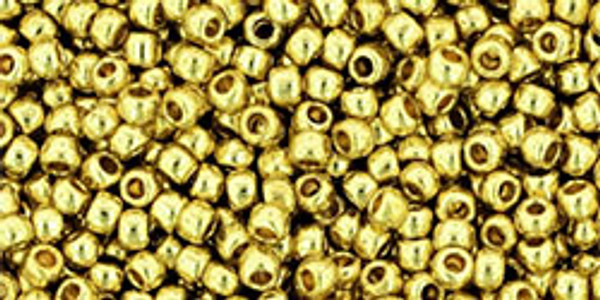 Round Seed Bead by Toho - #PF559 PermaFinish - Galvanized Yellow Gold
