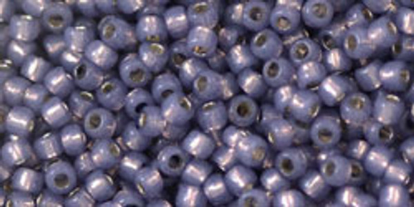Round Seed Bead by Toho - #PF2124 PermaFinish - Milky Tanzanite Transparent Silver-Lined