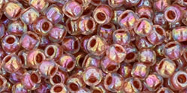 Round Seed Bead by Toho - #784 Clear / Sandstone Inside Color Lined Rainbow