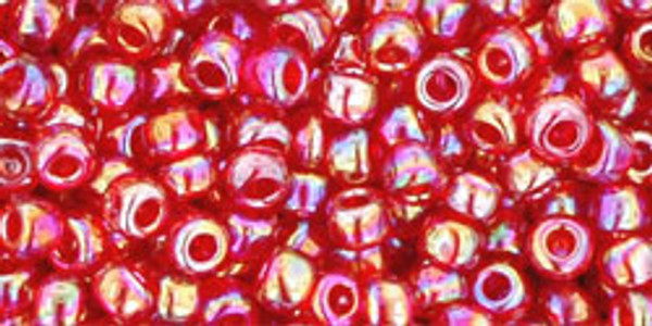 Round Seed Bead by Toho - #0165-C Ruby Transparent Rainbow