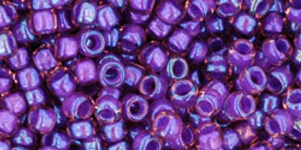 Round Seed Bead by Toho - #928 Rosaline / Purple Opaque Rainbow Inside Color Lined