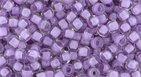 Round Seed Bead by Toho - #943 Clear / Lilac Inside Color Lined