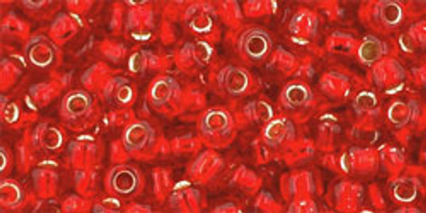 Round Seed Bead by Toho - #25-B Siam Ruby Transparent Silver-Lined