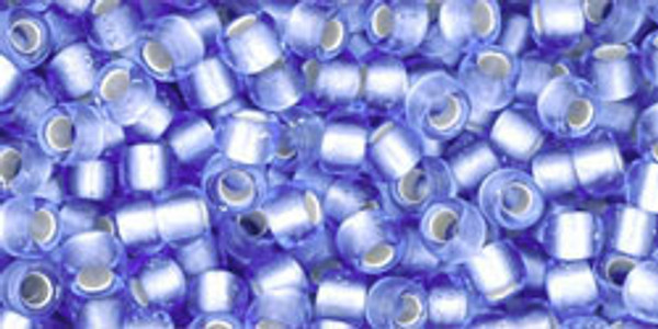 Round Seed Bead by Toho - #33-F Light Sapphire Transparent Silver-Lined Matte