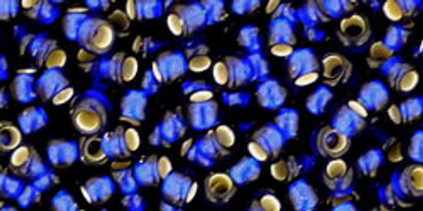 Round Seed Bead by Toho - #28-DF Cobalt Transparent Silver-Lined Matte