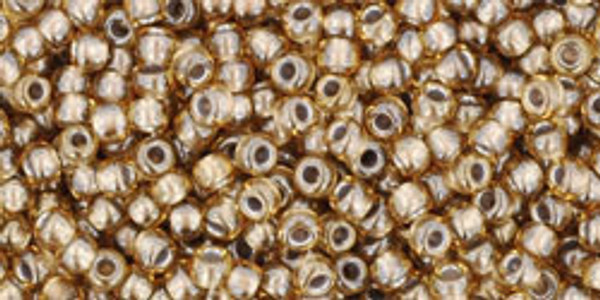 Round Seed Bead by Toho - #286 Pale Amber Transparent Silver-Lined