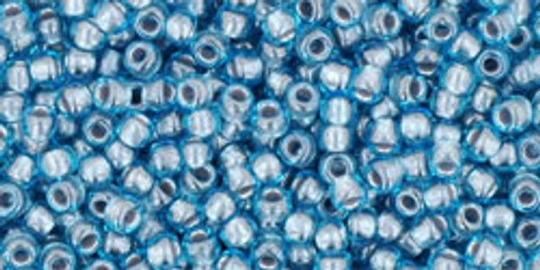 Round Seed Bead by Toho - #285 Aqua / Tin Inside Color Lined