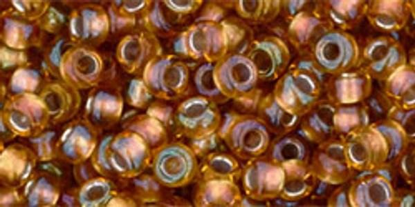 Round Seed Bead by Toho - #278 Gold / Topaz Inside Color Lined Rainbow