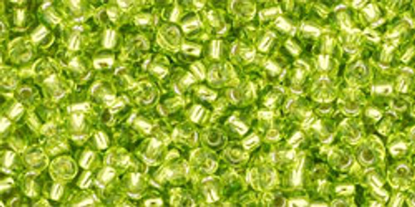 Round Seed Bead by Toho - #0024 Lime Green Transparent Silver-Lined
