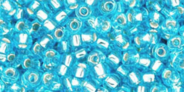 Round Seed Bead by Toho - #0023 Aquamarine Transparent Silver-Lined