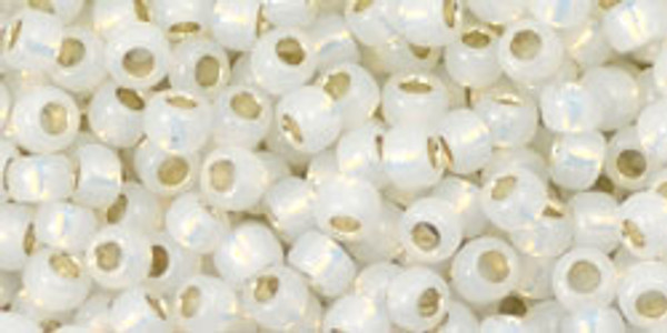 Round Seed Bead by Toho - #2100 Milky White Transparent Silver-Lined