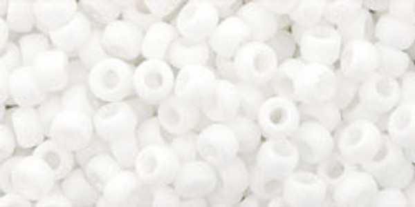 Round Seed Bead by Toho - #761 White Opaque Rainbow Matte