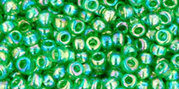 Round Seed Bead by Toho - #0167-B Grass Green Transparent Rainbow
