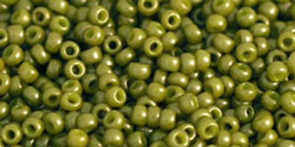 Round Seed Bead by Toho - #1624-F Pea Green Soup Opaque Matte