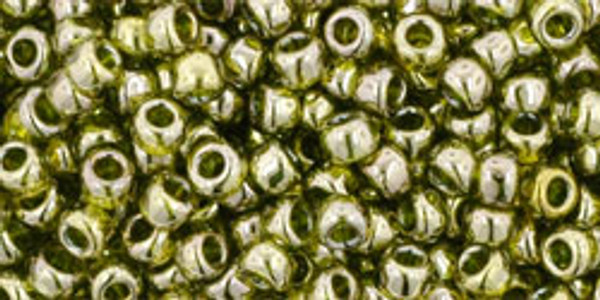 Round Seed Bead by Toho - #457 Green Tea Gold Luster