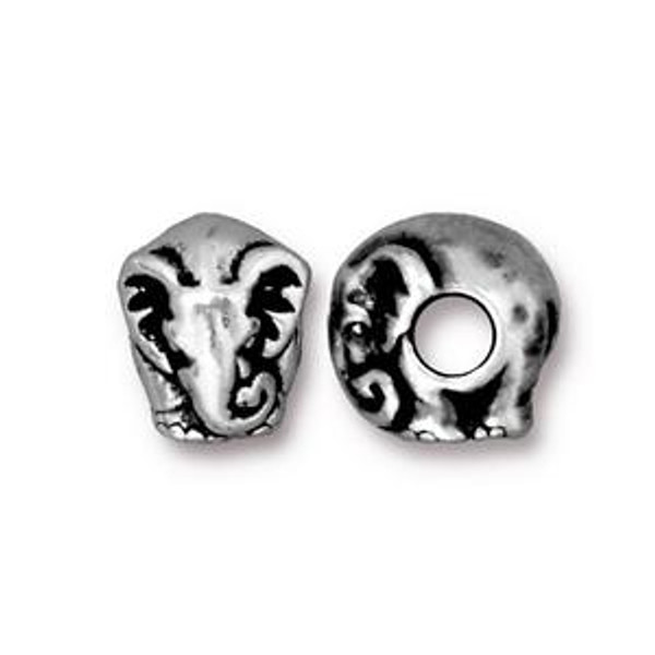 TierraCast Bead: Elephant Euro | Pk of 2