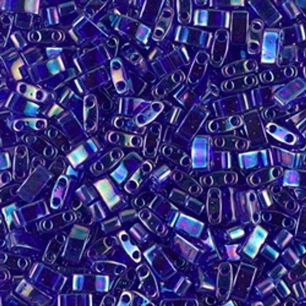 Half Tila Beads - #0177 Cobalt Transparent Rainbow