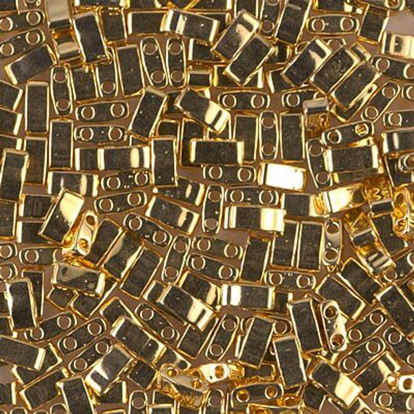 Half Tila Beads - #0191 24Kt Gold Plate (5g)