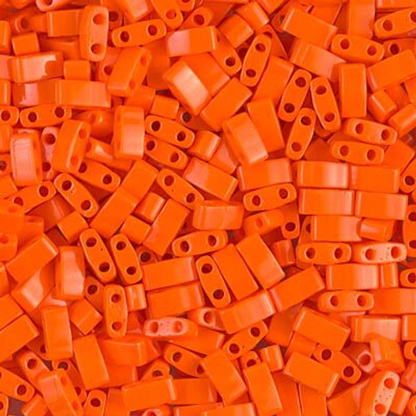 Half Tila Beads - #0406 Orange Opaque