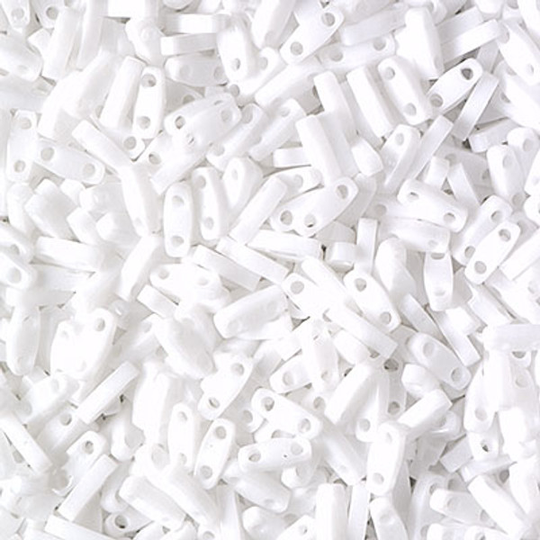 Quarter Tila Beads - #0402 White Opaque
