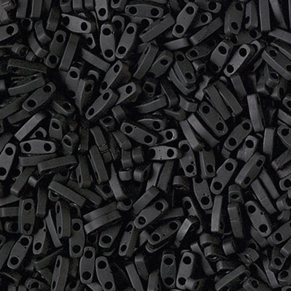 Quarter Tila Beads - #0401F Black Opaque Matte