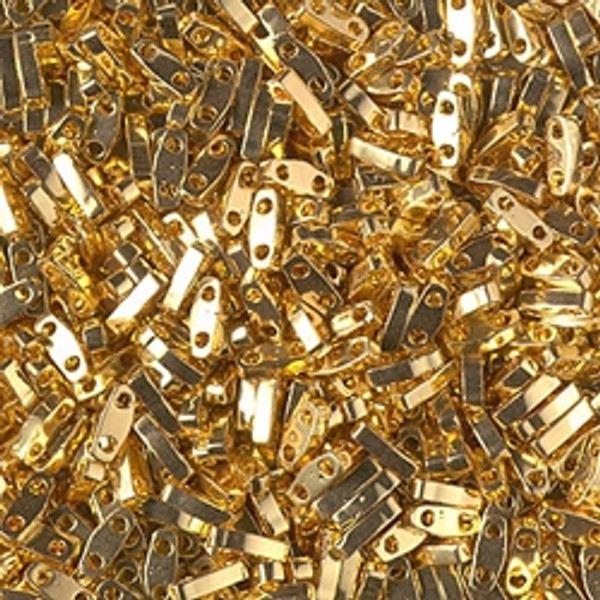 Quarter Tila Beads - #0191 24Kt Gold Plate (5g)