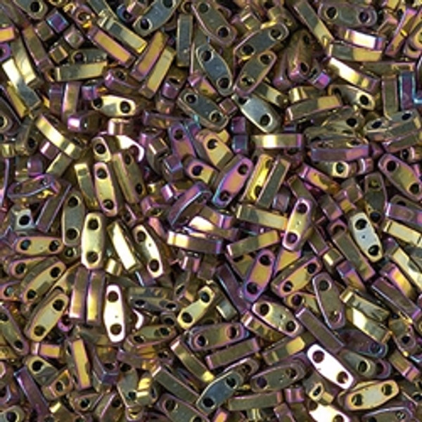 Quarter Tila Beads - #0188 Purple Gold Metallic Rainbow (5g)