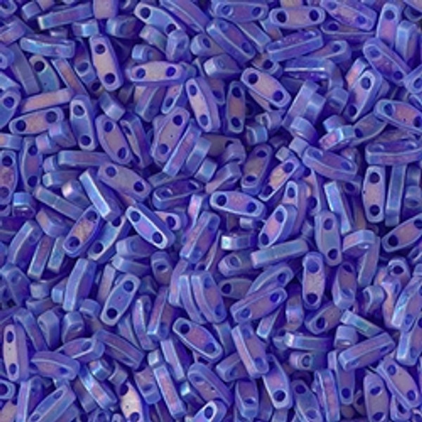Quarter Tila Beads - #0151FR Cobalt Transparent Rainbow Matte