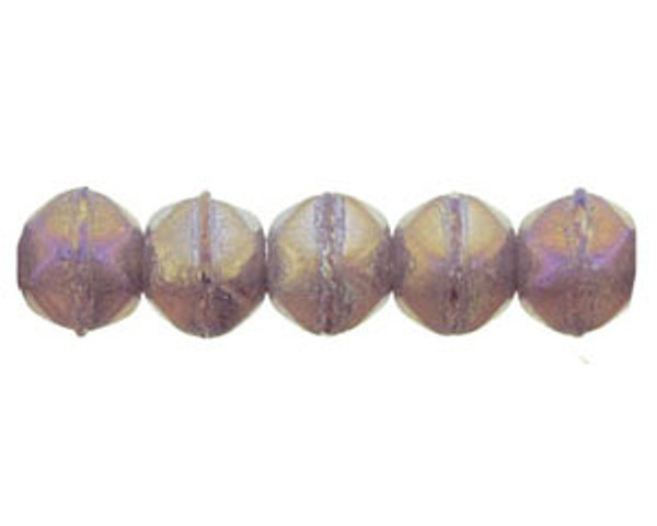 3mm Round - English Cut - #LR21010 Milky Amethyst Rainbow Luster (50pcs)