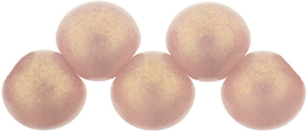 Top Hole Round 6mm - #MSG71010 Sueded Gold Milky Pink