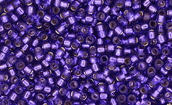 Toho Takumi Large Hole Round 9/0 - #2224 Purple Transparent Silver Lined