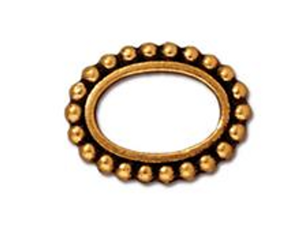 TierraCast Bead Frame - 6mm Oval, Antique Gold | Pk of 2