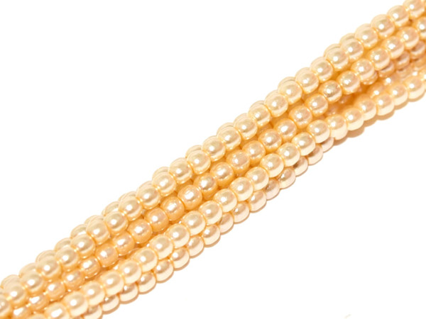 3mm Czech Glass Pearls - Antique Ivory