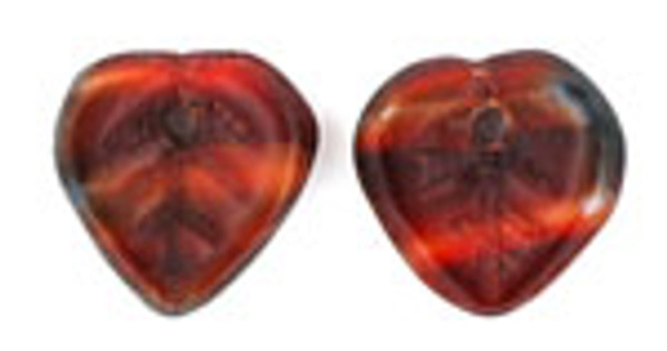 Heart Leaves - Red and Black Swirl