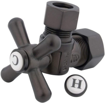 5/8 OD X 3/8 OD Oil Rubbed Bronze Angle Stop 1/4 Turn