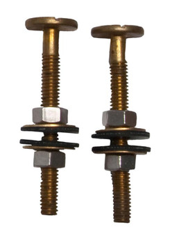 Solid Brass Close Couple Bolts Large Head  3/8  X  3 1/4"