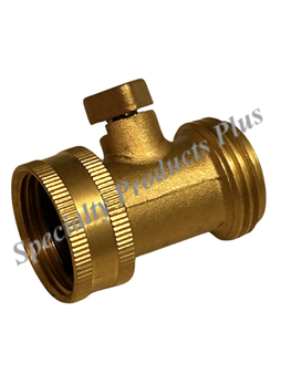 Brass Hose Coupling With Shut Off  3/4 FHT  X  3/4 MHT